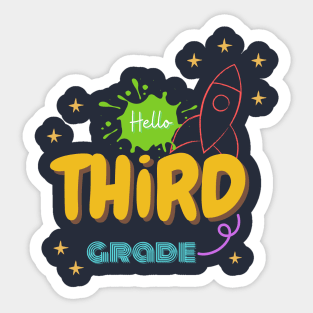 hello Third Grade Teacher Team Sticker